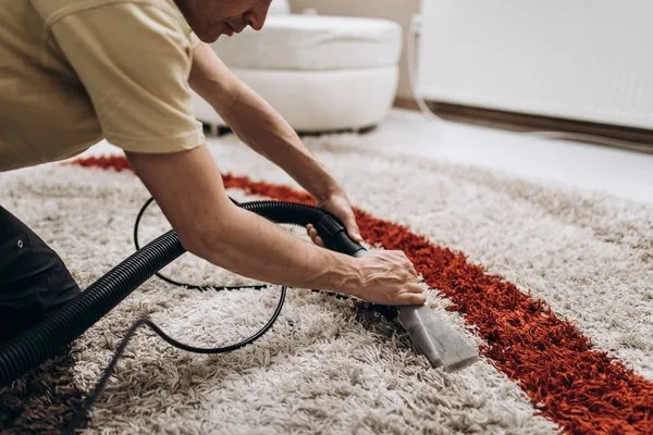 Clean carpet in a home